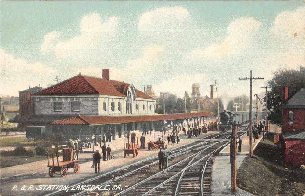Lansdale Pennsylvania Railroad Station Vintage Postcard Aa11166 Mary L Martin Ltd Postcards 0338
