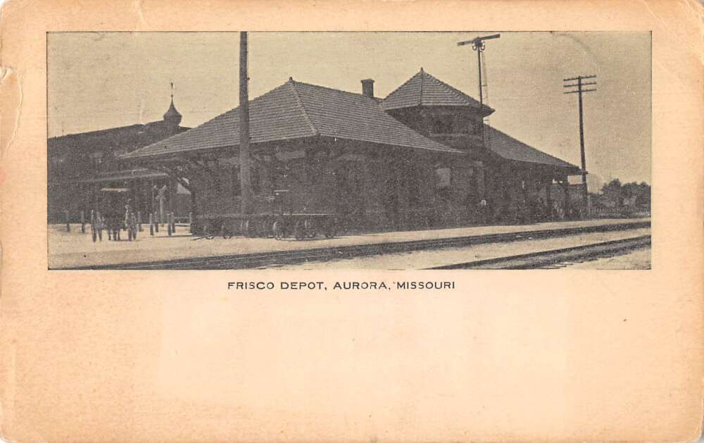 Aurora Missouri Frisco Depot Train Station Vintage Postcard Aa13425 Mary L Martin Ltd Postcards 8277