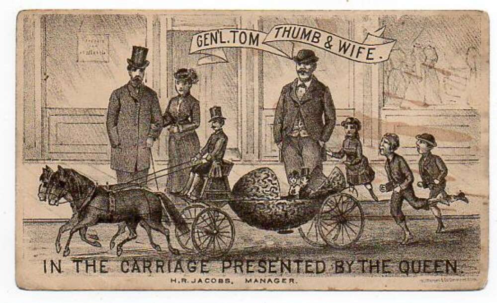 General Tom Thumb and Wife Egg Carriage Circus Vintage Trade Card ...