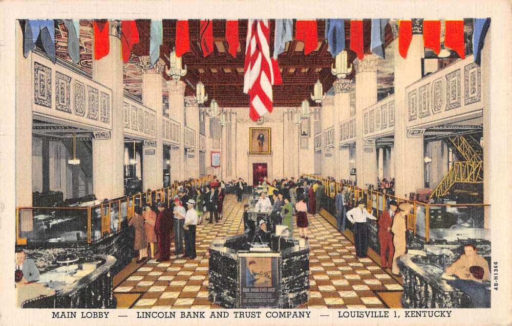 Galt House Louisville Kentucky Street View American Flag KY Vintage UNP  Postcard