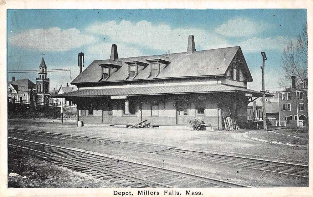 Millers Falls Massachusetts Train Station Vintage Postcard Aa27490 Mary L Martin Ltd Postcards 6036