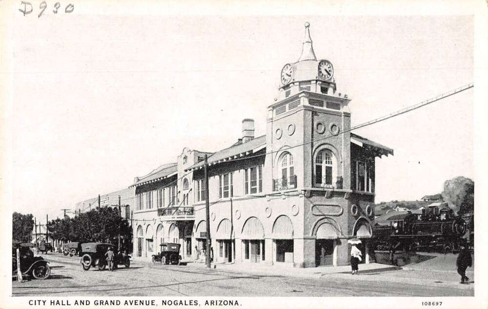 Nogales Arizona City Hall and Grand Avenue Vintage Postcard AA27710 ...