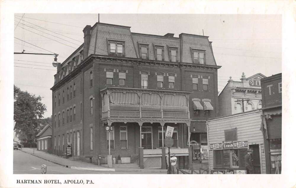 Apollo Pennsylvania Hartman Hotel Real Photo Vintage Postcard AA27807