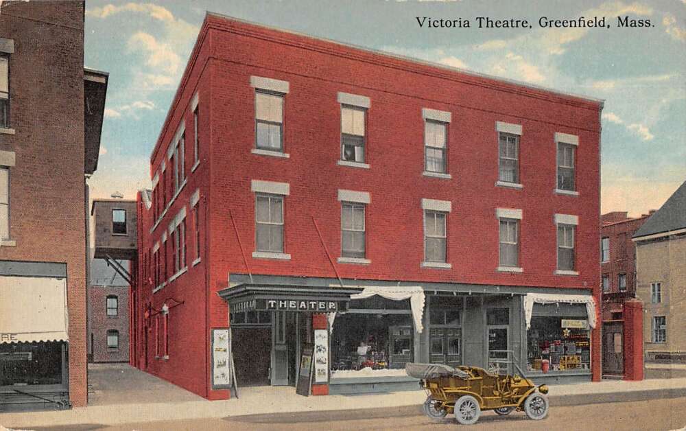 Greenfield Massachusetts Victoria Theatre Vintage Postcard AA29439
