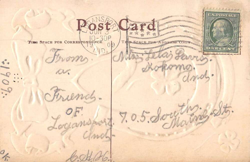 Greetings Good Luck Horseshoe Clovers Swastika Vintage Postcard AA29606 ...