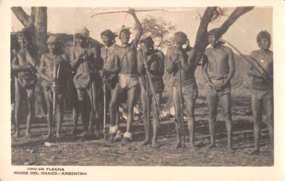 Argentina Indios Chaco Tiro de Flecha Real Photo Vintage Postcard AA34385