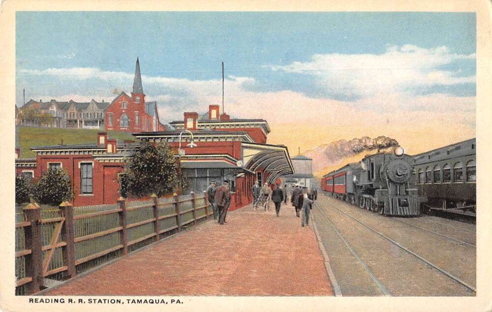 Tamaqua Pennsylvania Reading Railroad Station Vintage Postcard AA36737 ...