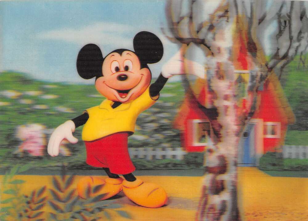 Disney 3D Lenticular Mickey Mouse Vintage Postcard AA36800