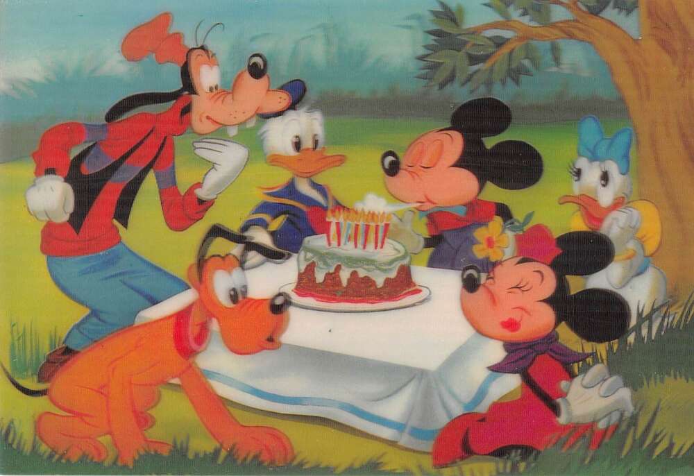 Disney 3D Lenticular Mickey Minnie Mouse Goofy Pluto Donald Daisy PC AA36802