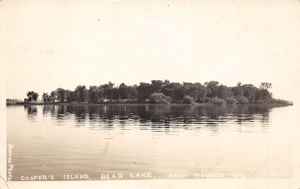 Haugen Wisconsin Caspers Island on Bear Lake Photo Postcard CC4285 ...