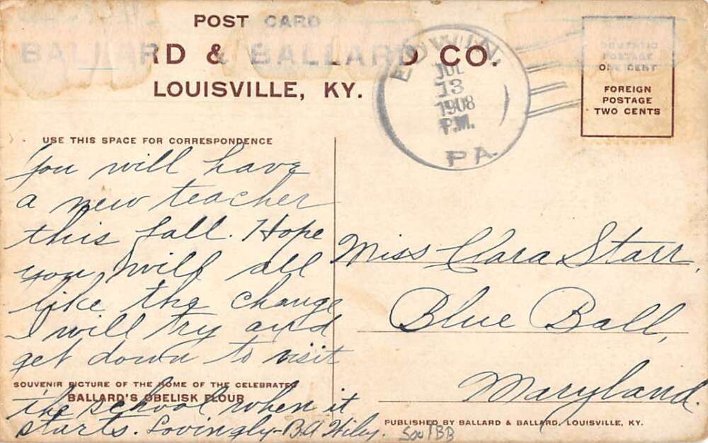 Galt House Louisville Kentucky Street View American Flag KY Vintage UNP  Postcard