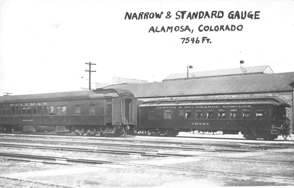 Alamosa Colorado Narrow And Standard Gauge Railroad Real Photo Postcard   0000862561 1 