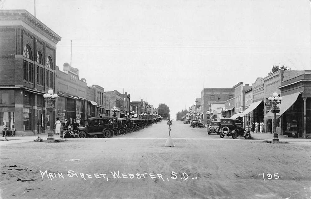 Webster South Dakota Main Street Real Photo Vintage Postcard AA52986