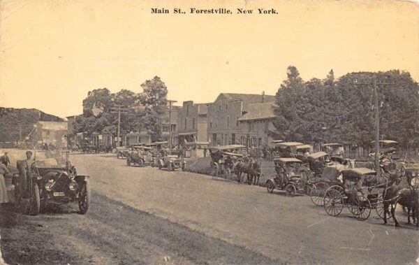 Forestville New York Main Street Vintage Postcard U952