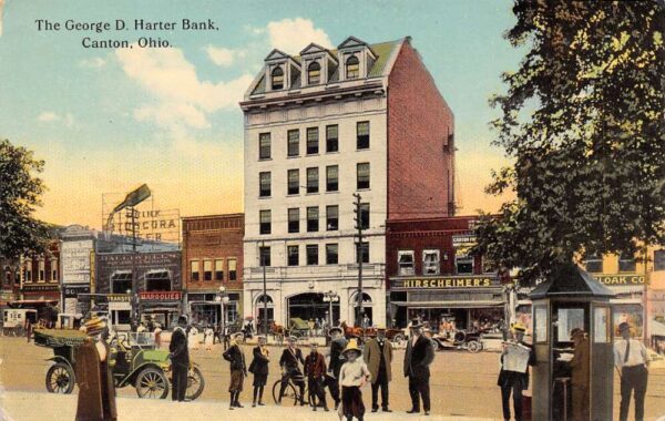 Canton Ohio The George D. Harter Bank Exterior Vintage Postcard U994