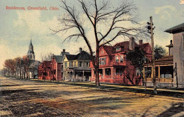 Greenfield Ohio Private Residences Vintage Postcard U1007