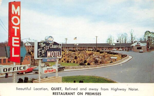 Falls Church Virginia The Falls Church Motel Motel Sign & Building PC U1257