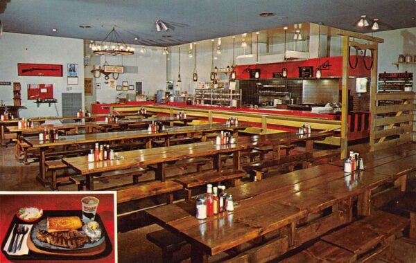 Arlington Virginia Buckaroo Steak Ranches Restaurant Interior Vintage PC U1258