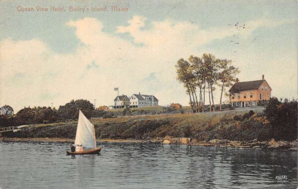 Bailey Island Maine Ocean View Hotel Divided Back Vintage Postcard U1658