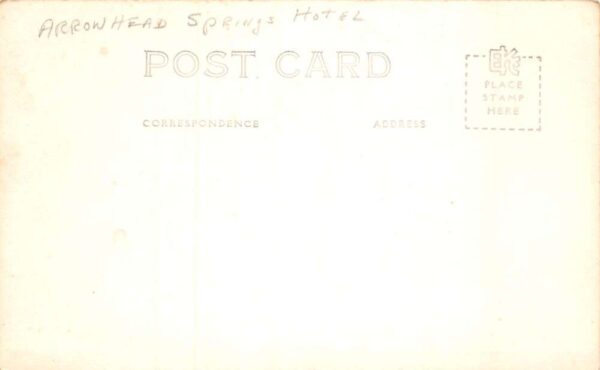 California Arrowhead Springs Hotel Swimming Pool Real Photo Postcard AA64603 - Image 2