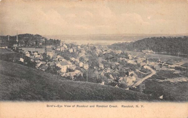 Rondout New York Bird's Eye View Of Rondout & Rondout Creek Vintage PC U3359