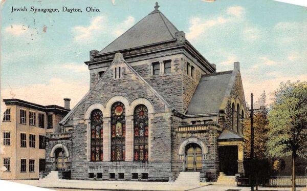 Dayton Ohio Jewish Synagogue Vintage Postcard AA65805