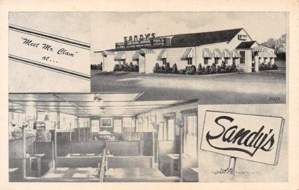 Brockton Massachusetts Sandy's Restaurant Vintage Postcard AA65814