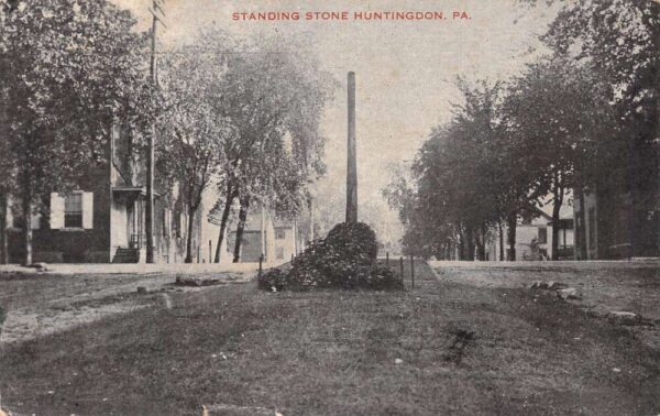 Huntingdon Pennsylvania Standing Stone B/W Photo Print Vintage Postcard U4533