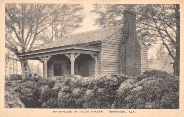 Tuscumbia Alabama Birthplace Of Helen Keller B/W Lithograph PC U5615