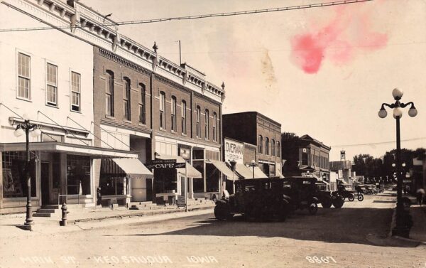 Keosauqua Iowa Main Street Real Photo Vintage Postcard U6342