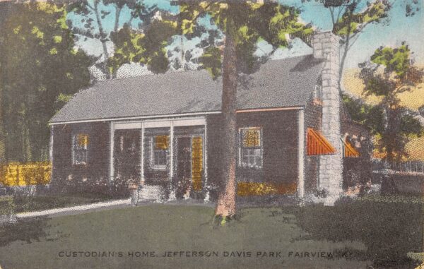 Fairview Kentucky Jefferson Davis Park, Custodian's Home Vintage Postcard U7846