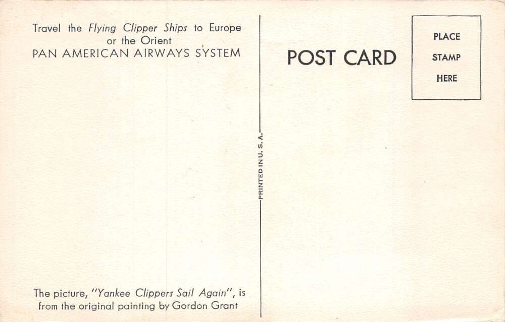 Gordon Grant - Original Vintage Travel Poster Yankee Clipper