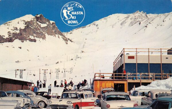 Mt. Shasta California Mt. Shasta Ski Bowl, Photochrome Vintage Postcard U14264