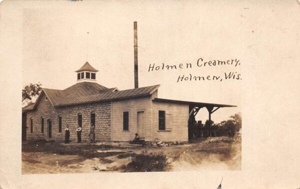 Holmen Wisconsin Holmen Creamery Real Photo Vintage Postcard AA79494