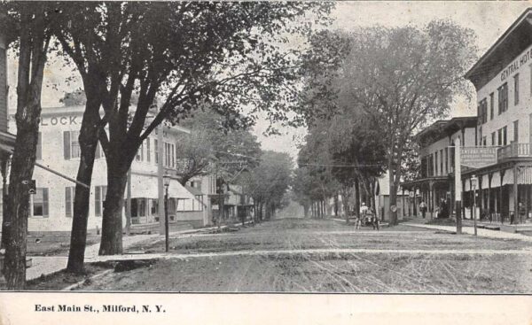 Milford New York East Main Street Central Hotel Vintage Postcard AA79734