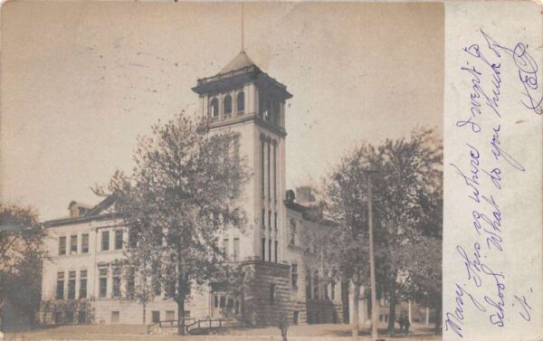 Mattoon Illinois High School Real Photo Vintage Postcard AA79762