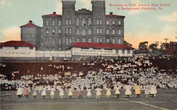 Pittsburg Pennsylvania High School Washington Park Stadium Postcard AA79763