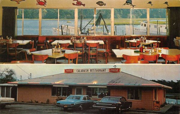 Calabash North Carolina Calabash Restaurant Coke Sign Vintage Postcard AA79817