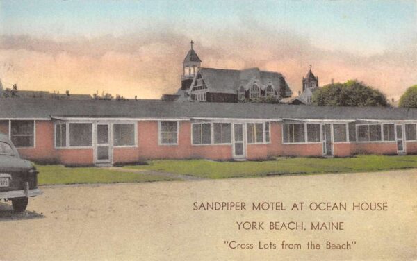 York Beach Maine Sandpiper Motel at Ocean House Vintage Postcard AA79836