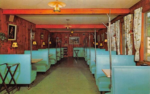 York Beach Maine Burnett's Restaurant Dining Room Vintage Postcard AA79837