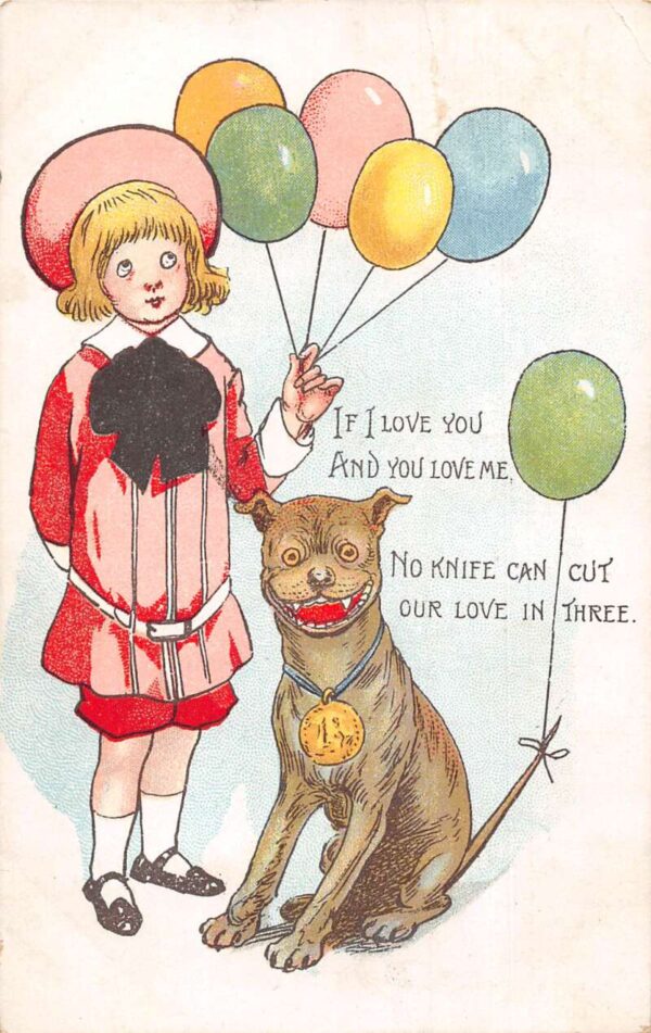 Buster Brown Valentine Greetings Balloons Tuck Vintage Postcard AA75823