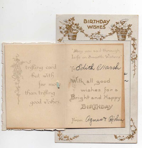 Birthday Greetings best Wishes Fold Out Card Swastika Vintage Postcard AA75832 - Image 2