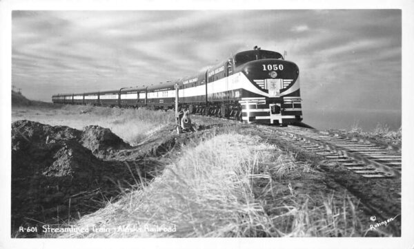 Alaska Railroad Streamlined Train Real Photo Vintage Postcard AA75851