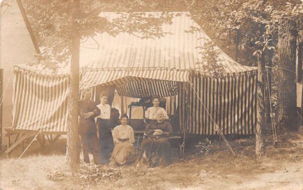 Petersburg Kansas Camping Scene Real Photo Vintage Postcard AA75868