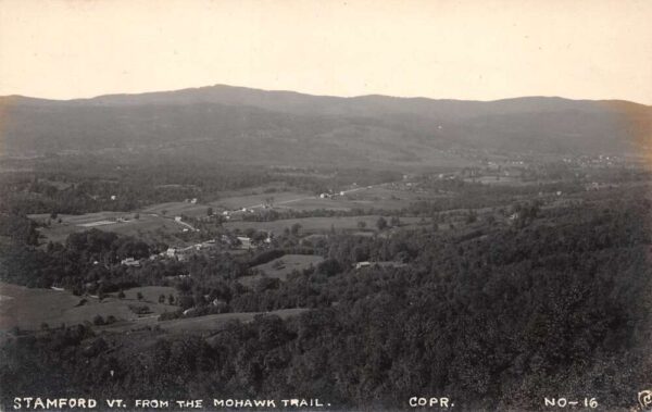 Stamford Vermont Town View From Mohawk Trail, Real Photo Vintage Postcard U14290