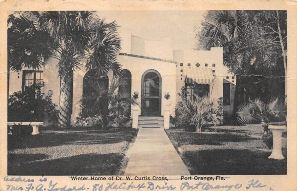 Port Orange Florida Private Winter Residence, B/W Photo Print Vintage PC U14325