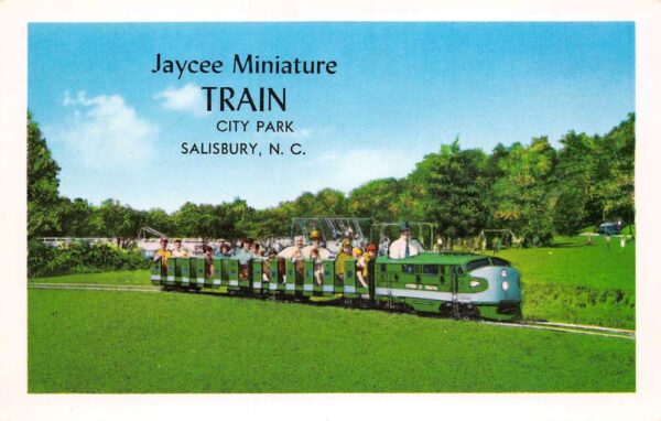 Salisbury North Carolina Jaycee Miniature Train, City Park, Vintage PC U14363