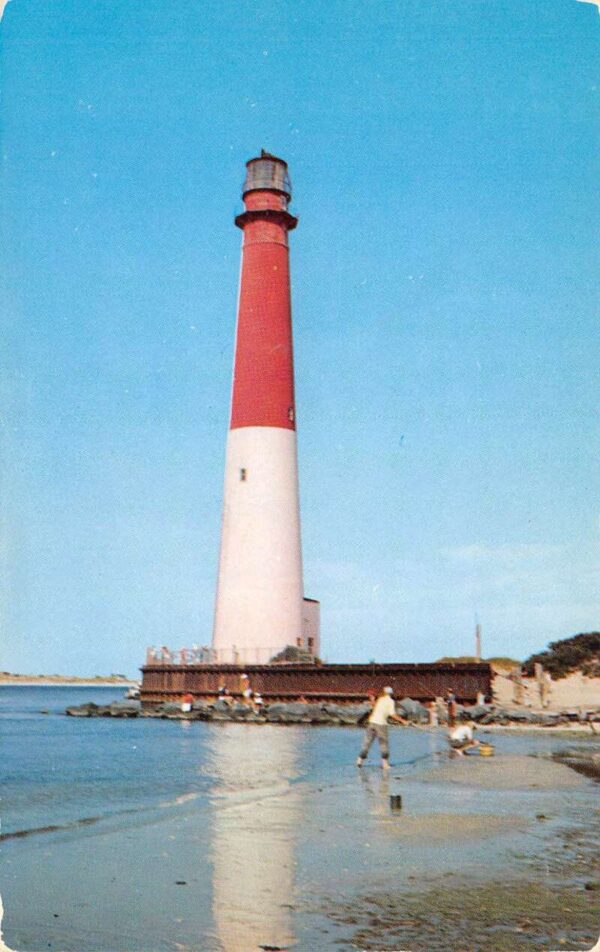 Barnegat New Jersey Barnegat Light House, Photochrome Vintage Postcard U14366