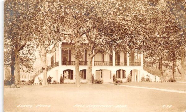 Pass Christian Mississippi Ewing House Residence Real Photo Postcard AA75941