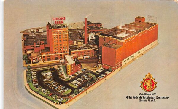 Detroit Michigan Stroh Brewery Beer Vintage Postcard AA75986